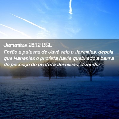 Picture 02 - Jeremias 28:12 BSL - Então a palavra de Javé veio a Jeremias, depois - Bible Verse Picture