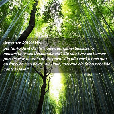 Picture 02 - Jeremias 29:32 BSL - portanto Javé diz: “Eis que castigarei - Bible Verse Picture