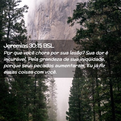 Picture 02 - Jeremias 30:15 BSL - Por que você chora por sua lesão? Sua dor é - Bible Verse Picture