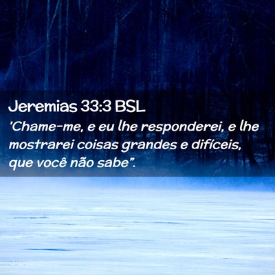 Picture 02 - Jeremias 33:3 BSL - 'Chame-me, e eu lhe responderei, e lhe mostrarei - Bible Verse Picture