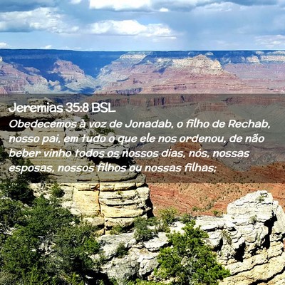Picture 02 - Jeremias 35:8 BSL - Obedecemos à voz de Jonadab, o filho de Rechab, - Bible Verse Picture