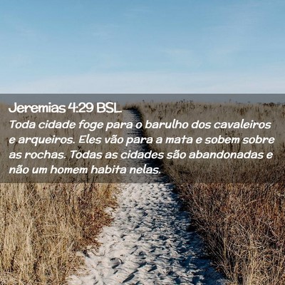 Picture 02 - Jeremias 4:29 BSL - Toda cidade foge para o barulho dos cavaleiros e - Bible Verse Picture