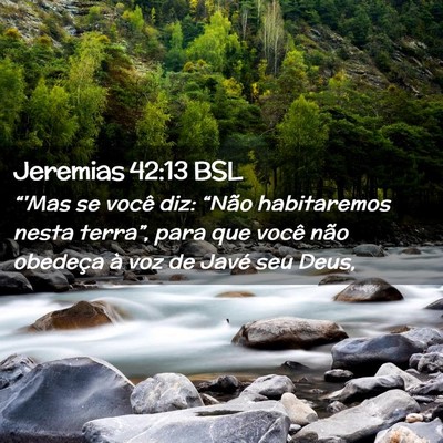 Picture 02 - Jeremias 42:13 BSL - “'Mas se você diz: “Não habitaremos nesta - Bible Verse Picture