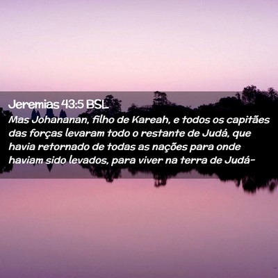 Picture 02 - Jeremias 43:5 BSL - Mas Johananan, filho de Kareah, e todos os - Bible Verse Picture