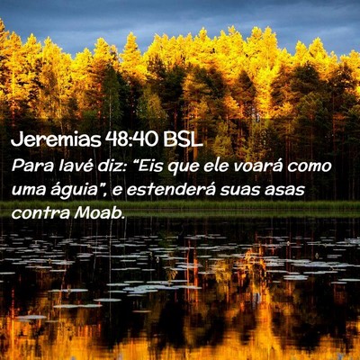 Picture 02 - Jeremias 48:40 BSL - Para Iavé diz: “Eis que ele voará como uma - Bible Verse Picture