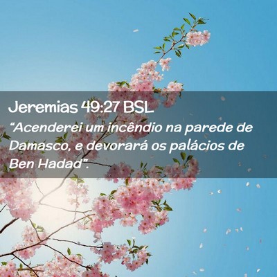 Picture 02 - Jeremias 49:27 BSL - “Acenderei um incêndio na parede de Damasco, e - Bible Verse Picture
