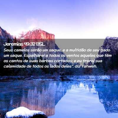 Picture 02 - Jeremias 49:32 BSL - Seus camelos serão um saque, e a multidão de - Bible Verse Picture