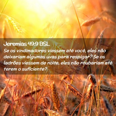 Picture 02 - Jeremias 49:9 BSL - Se os vindimadores viessem até você, eles não - Bible Verse Picture