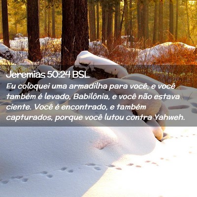 Picture 02 - Jeremias 50:24 BSL - Eu coloquei uma armadilha para você, e você - Bible Verse Picture
