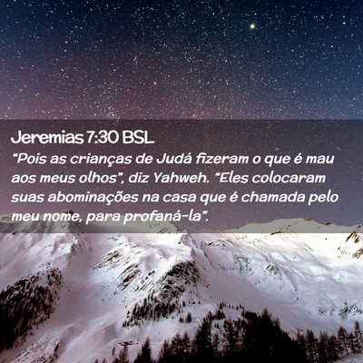 Picture 02 - Jeremias 7:30 BSL - “Pois as crianças de Judá fizeram o que é - Bible Verse Picture