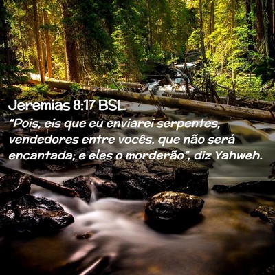 Picture 02 - Jeremias 8:17 BSL - “Pois, eis que eu enviarei serpentes, - Bible Verse Picture