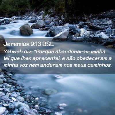 Picture 02 - Jeremias 9:13 BSL - Yahweh diz: “Porque abandonaram minha lei que - Bible Verse Picture