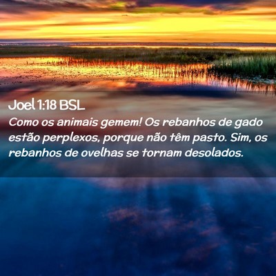 Picture 02 - Joel 1:18 BSL - Como os animais gemem! Os rebanhos de gado estão - Bible Verse Picture