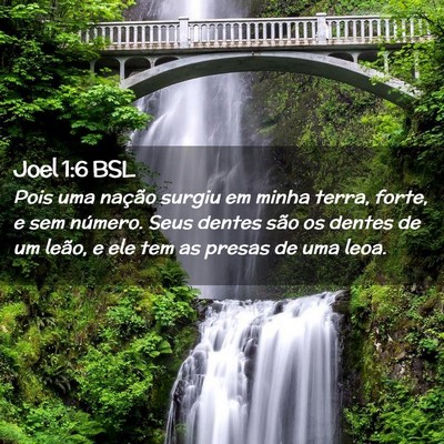 Picture 02 - Joel 1:6 BSL - Pois uma nação surgiu em minha terra, forte, e - Bible Verse Picture