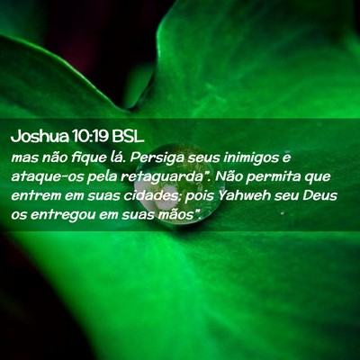 Picture 02 - Joshua 10:19 BSL - mas não fique lá. Persiga seus inimigos e - Bible Verse Picture