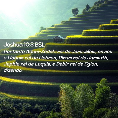Picture 02 - Joshua 10:3 BSL - Portanto Adoni-Zedek, rei de Jerusalém, enviou a - Bible Verse Picture