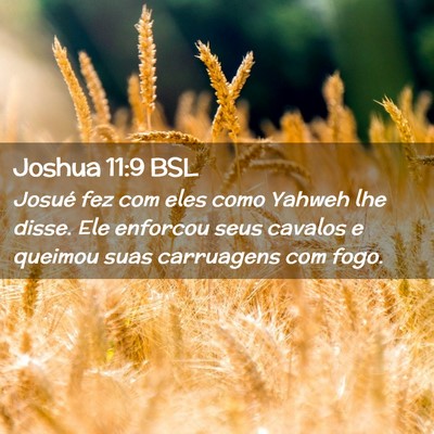 Picture 02 - Joshua 11:9 BSL - Josué fez com eles como Yahweh lhe disse. Ele - Bible Verse Picture