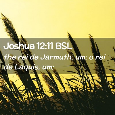 Picture 02 - Joshua 12:11 BSL - the rei de Jarmuth, um; o rei de Laquis, - Bible Verse Picture