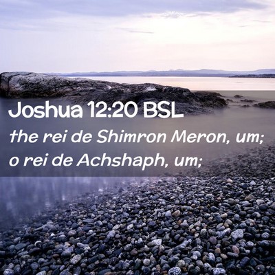 Picture 02 - Joshua 12:20 BSL - the rei de Shimron Meron, um; o rei de Achshaph, - Bible Verse Picture