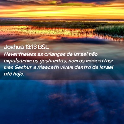 Picture 02 - Joshua 13:13 BSL - Nevertheless as crianças de Israel não - Bible Verse Picture