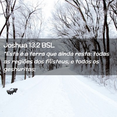 Picture 02 - Joshua 13:2 BSL - “Esta é a terra que ainda resta: todas as - Bible Verse Picture