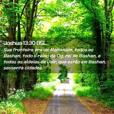 Picture 02 - Joshua 13:30 BSL - Sua fronteira era de Mahanaim, todos os Bashan, - Bible Verse Picture
