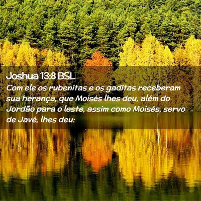Picture 02 - Joshua 13:8 BSL - Com ele os rubenitas e os gaditas receberam sua - Bible Verse Picture