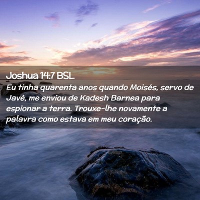Picture 02 - Joshua 14:7 BSL - Eu tinha quarenta anos quando Moisés, servo de - Bible Verse Picture