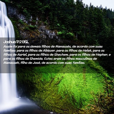 Picture 02 - Joshua 17:2 BSL - Assim foi para os demais filhos de Manassés, de - Bible Verse Picture