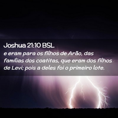 Picture 02 - Joshua 21:10 BSL - e eram para os filhos de Arão, das famílias dos - Bible Verse Picture