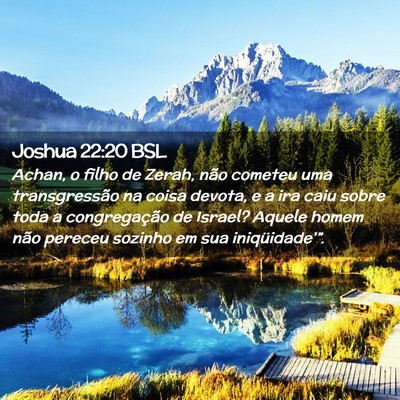 Picture 02 - Joshua 22:20 BSL - Achan, o filho de Zerah, não cometeu uma - Bible Verse Picture