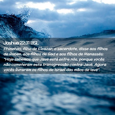 Picture 02 - Joshua 22:31 BSL - Phinehas, filho de Eleazar, o sacerdote, disse - Bible Verse Picture