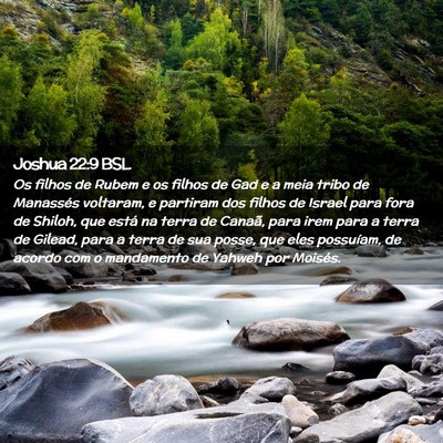 Picture 02 - Joshua 22:9 BSL - Os filhos de Rubem e os filhos de Gad e a meia - Bible Verse Picture
