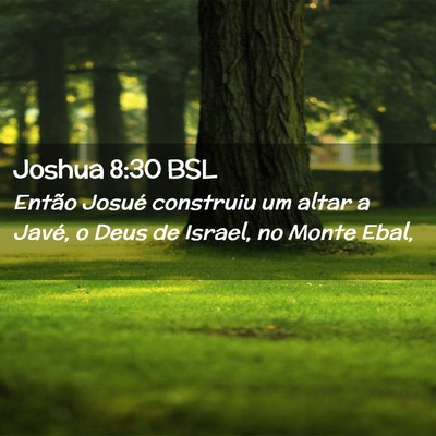 Picture 02 - Joshua 8:30 BSL - Então Josué construiu um altar a Javé, o Deus - Bible Verse Picture