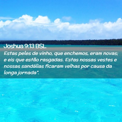 Picture 02 - Joshua 9:13 BSL - Estas peles de vinho, que enchemos, eram novas; e - Bible Verse Picture