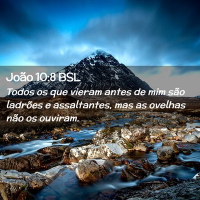Picture 02 - João 10:8 BSL - Todos os que vieram antes de mim são ladrões e - Bible Verse Picture