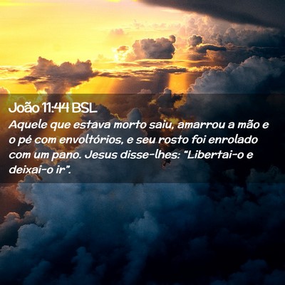 Picture 02 - João 11:44 BSL - Aquele que estava morto saiu, amarrou a mão e o - Bible Verse Picture