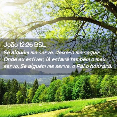 Picture 02 - João 12:26 BSL - Se alguém me serve, deixe-o me seguir. Onde eu - Bible Verse Picture