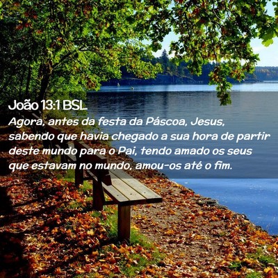 Picture 02 - João 13:1 BSL - Agora, antes da festa da Páscoa, Jesus, sabendo - Bible Verse Picture