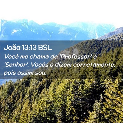 Picture 02 - João 13:13 BSL - Você me chama de 'Professor' e 'Senhor'. Vocês - Bible Verse Picture