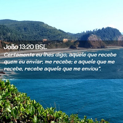 Picture 02 - João 13:20 BSL - Certamente eu lhes digo, aquele que recebe quem - Bible Verse Picture
