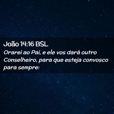 Picture 02 - João 14:16 BSL - Orarei ao Pai, e ele vos dará outro Conselheiro, - Bible Verse Picture