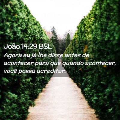 Picture 02 - João 14:29 BSL - Agora eu já lhe disse antes de acontecer para - Bible Verse Picture
