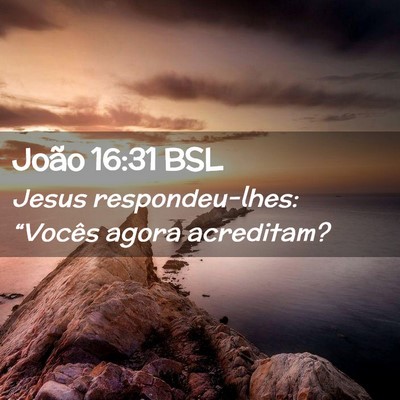 Picture 02 - João 16:31 BSL - Jesus respondeu-lhes: “Vocês agora - Bible Verse Picture