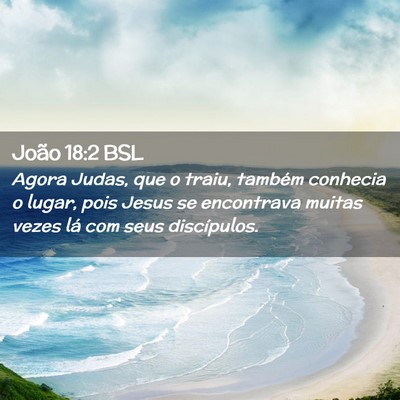Picture 02 - João 18:2 BSL - Agora Judas, que o traiu, também conhecia o - Bible Verse Picture