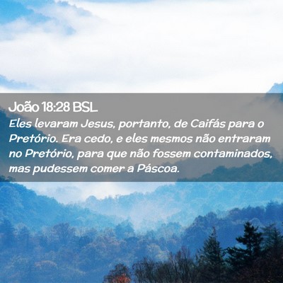 Picture 02 - João 18:28 BSL - Eles levaram Jesus, portanto, de Caifás para o - Bible Verse Picture