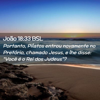 Picture 02 - João 18:33 BSL - Portanto, Pilatos entrou novamente no Pretório, - Bible Verse Picture