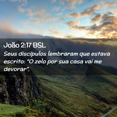 Picture 02 - João 2:17 BSL - Seus discípulos lembraram que estava escrito: - Bible Verse Picture