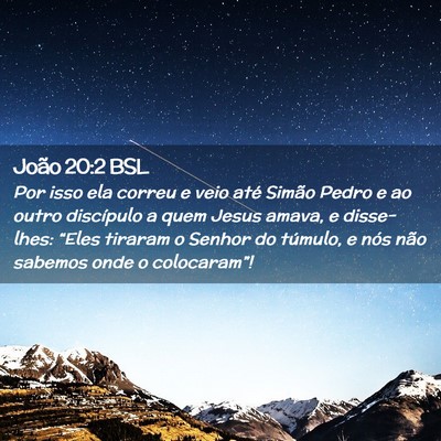 Picture 02 - João 20:2 BSL - Por isso ela correu e veio até Simão Pedro e ao - Bible Verse Picture