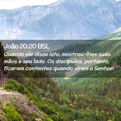 Picture 02 - João 20:20 BSL - Quando ele disse isto, mostrou-lhes suas mãos e - Bible Verse Picture